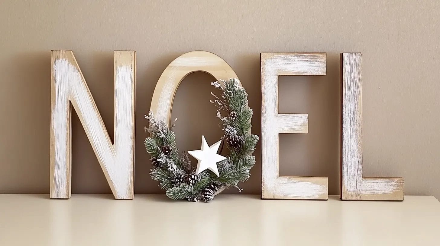 Wooden Letters Christmas Decorations