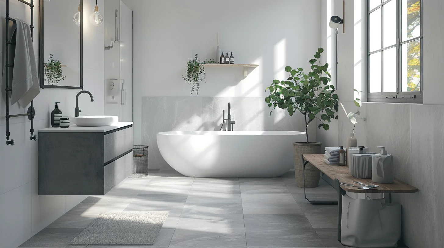grey and white bathroom decor ideas