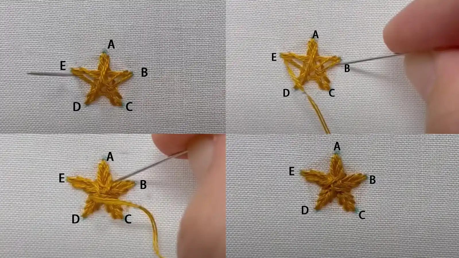 how to embroider a star stitch