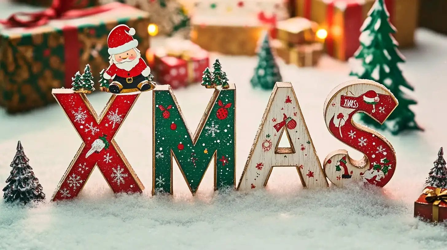 Wooden Letters Christmas Decorations