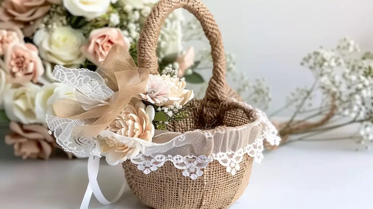 Burlap Flower Baskets