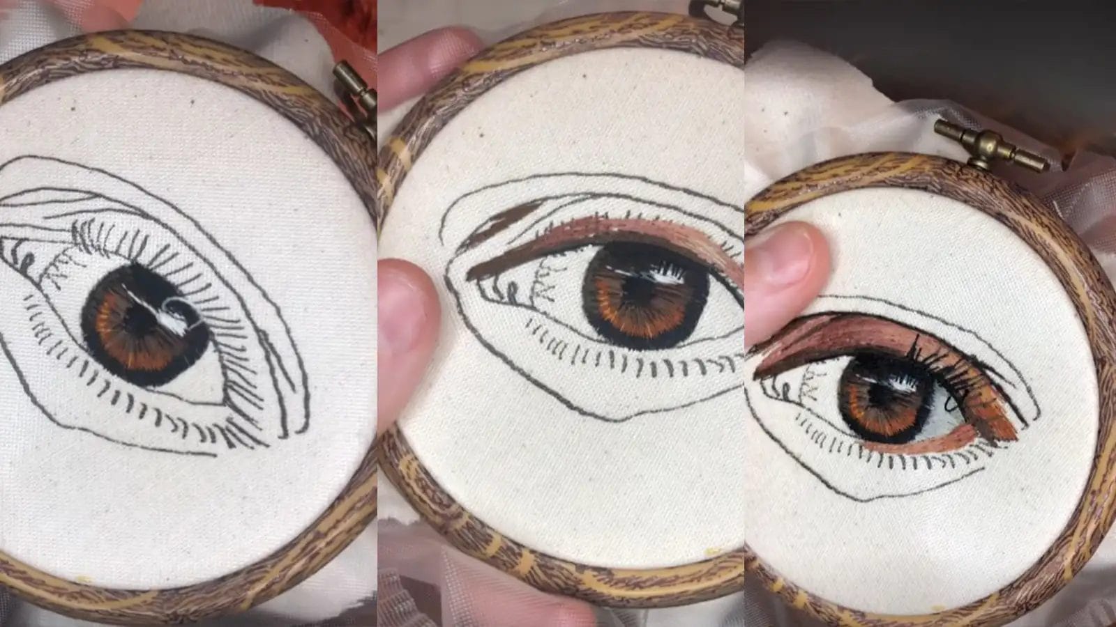 how to embroider eyes on fabric