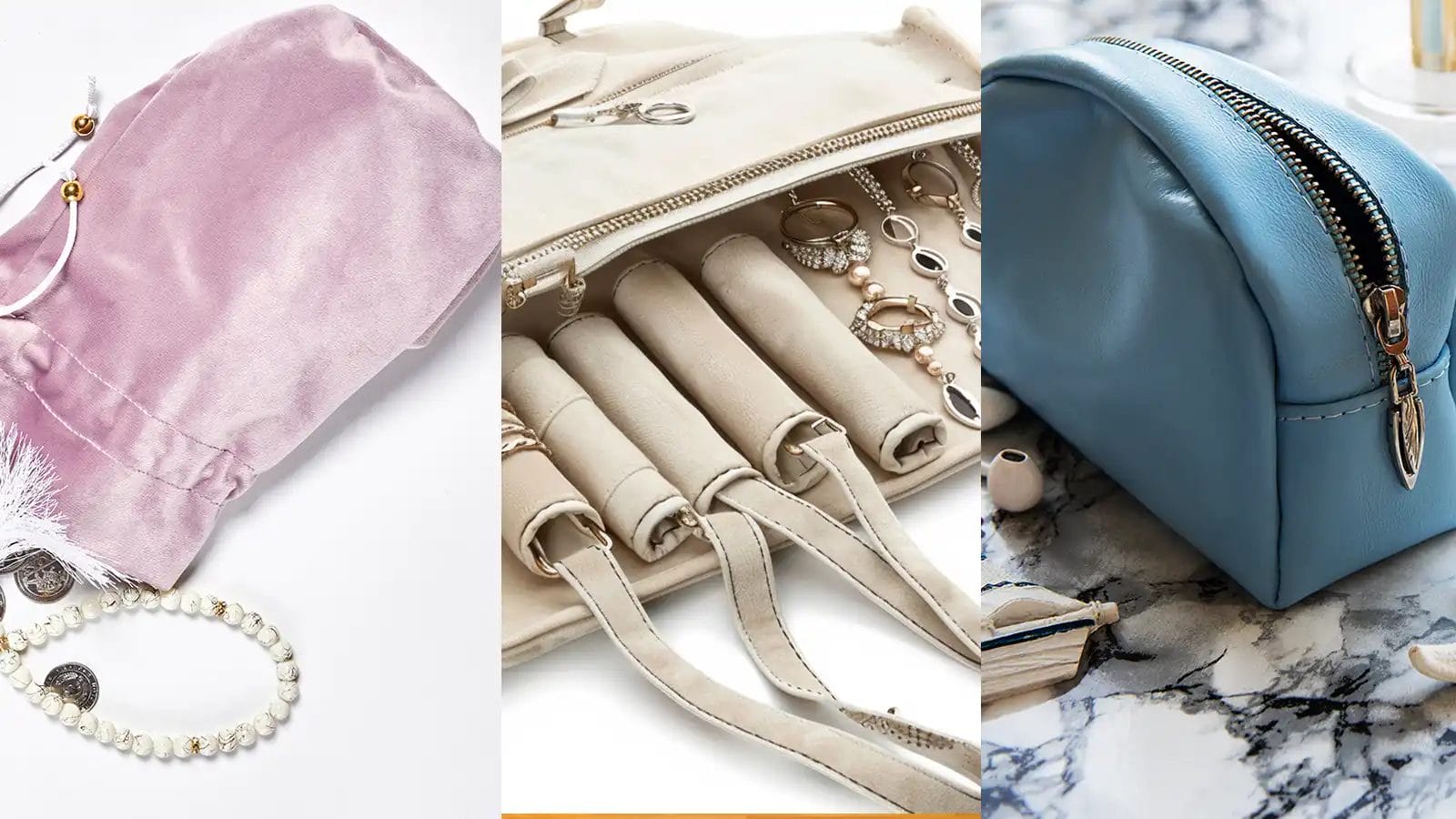 different types of travel jewelry bags