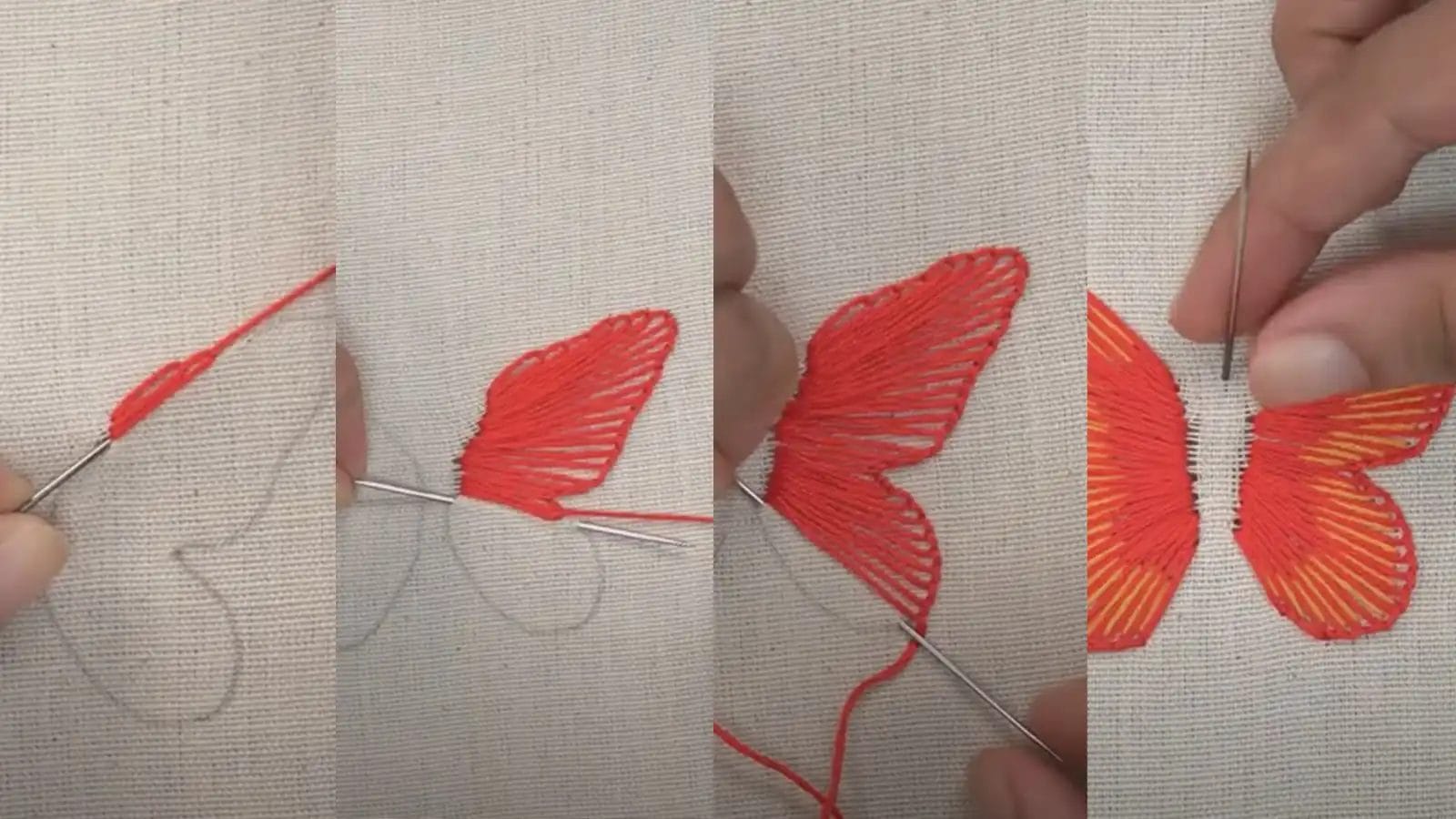 how to embroider a butterfly