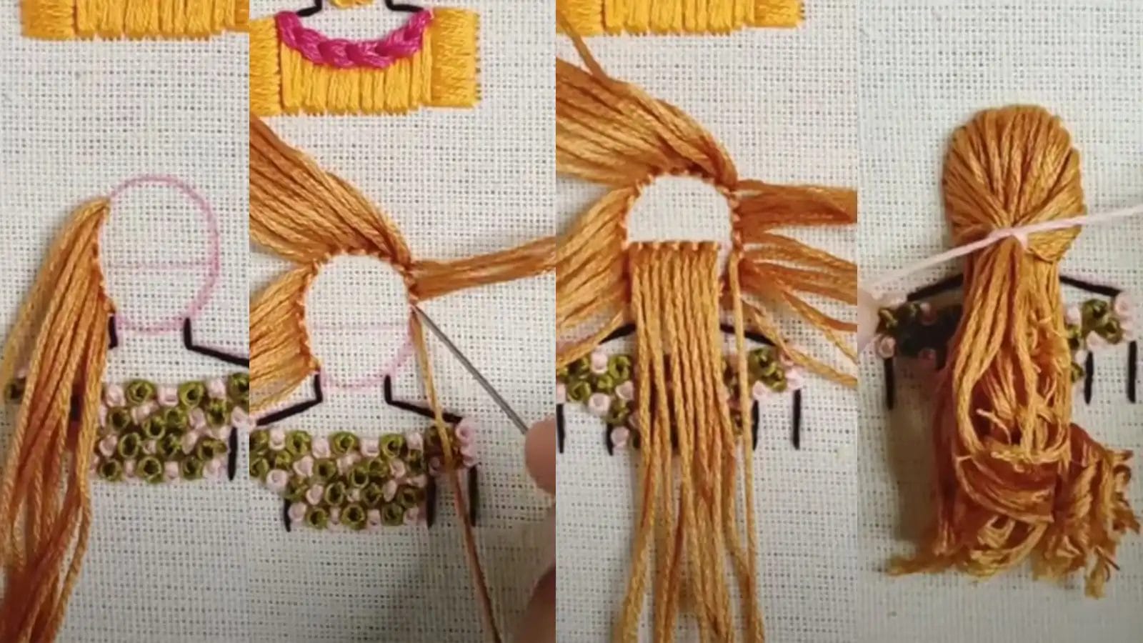 how to embroidery hair