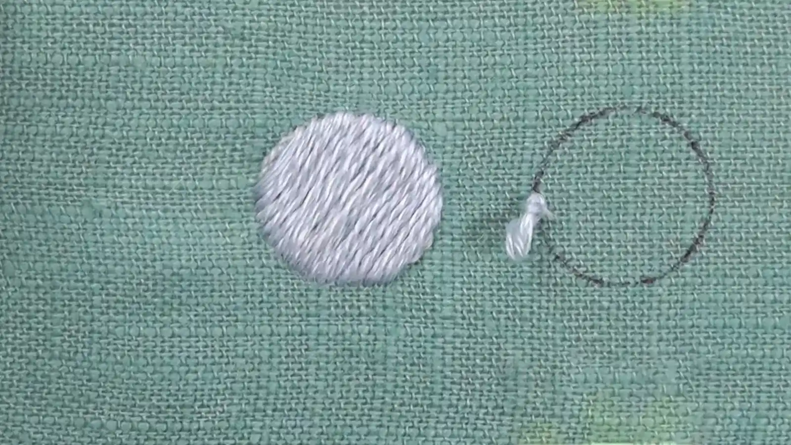 how to fill an embroidered circle