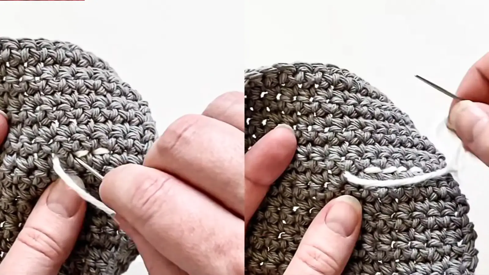 how to make a backstitch on crochet fabric