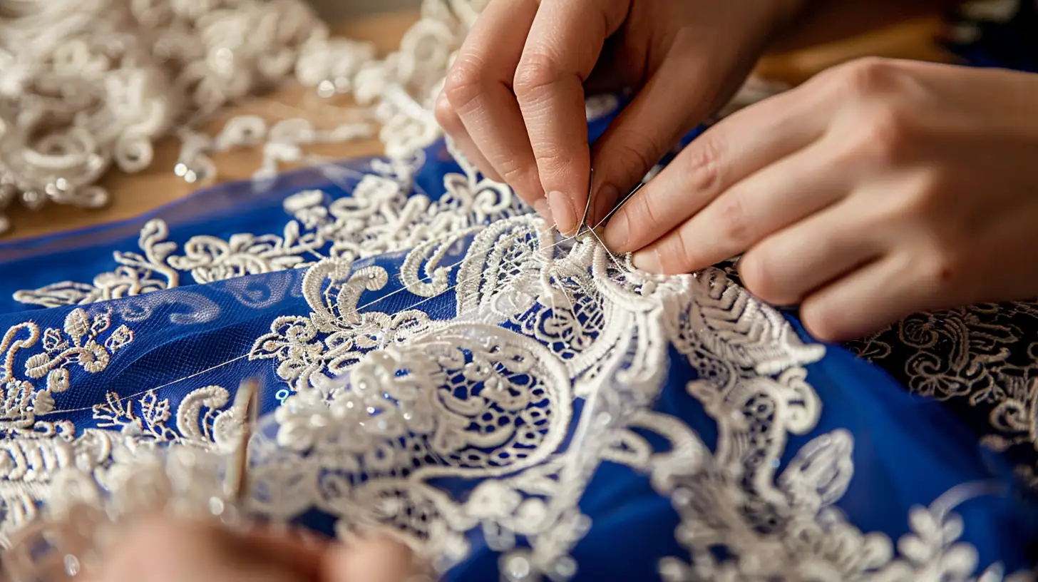 how to sew a lace overlay