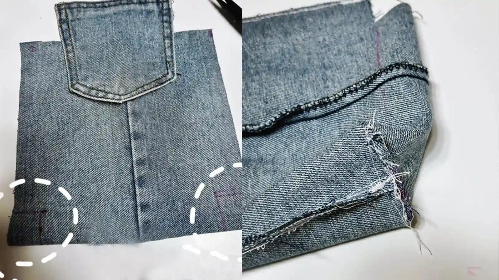 DIY Backpack From a Denim Skirt