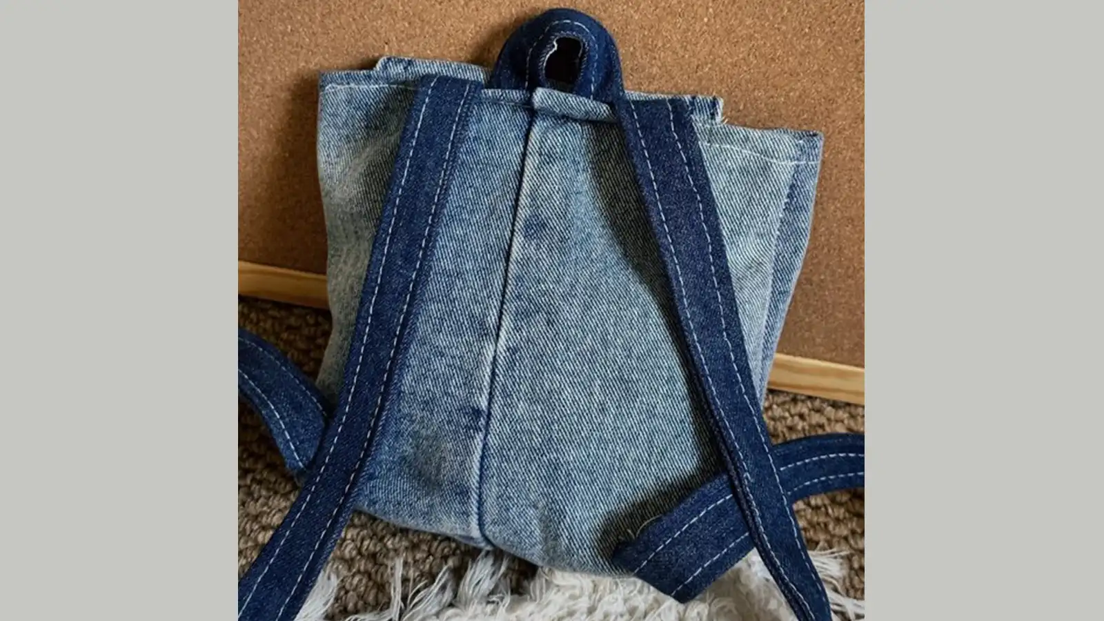 DIY Backpack From a Denim Skirt