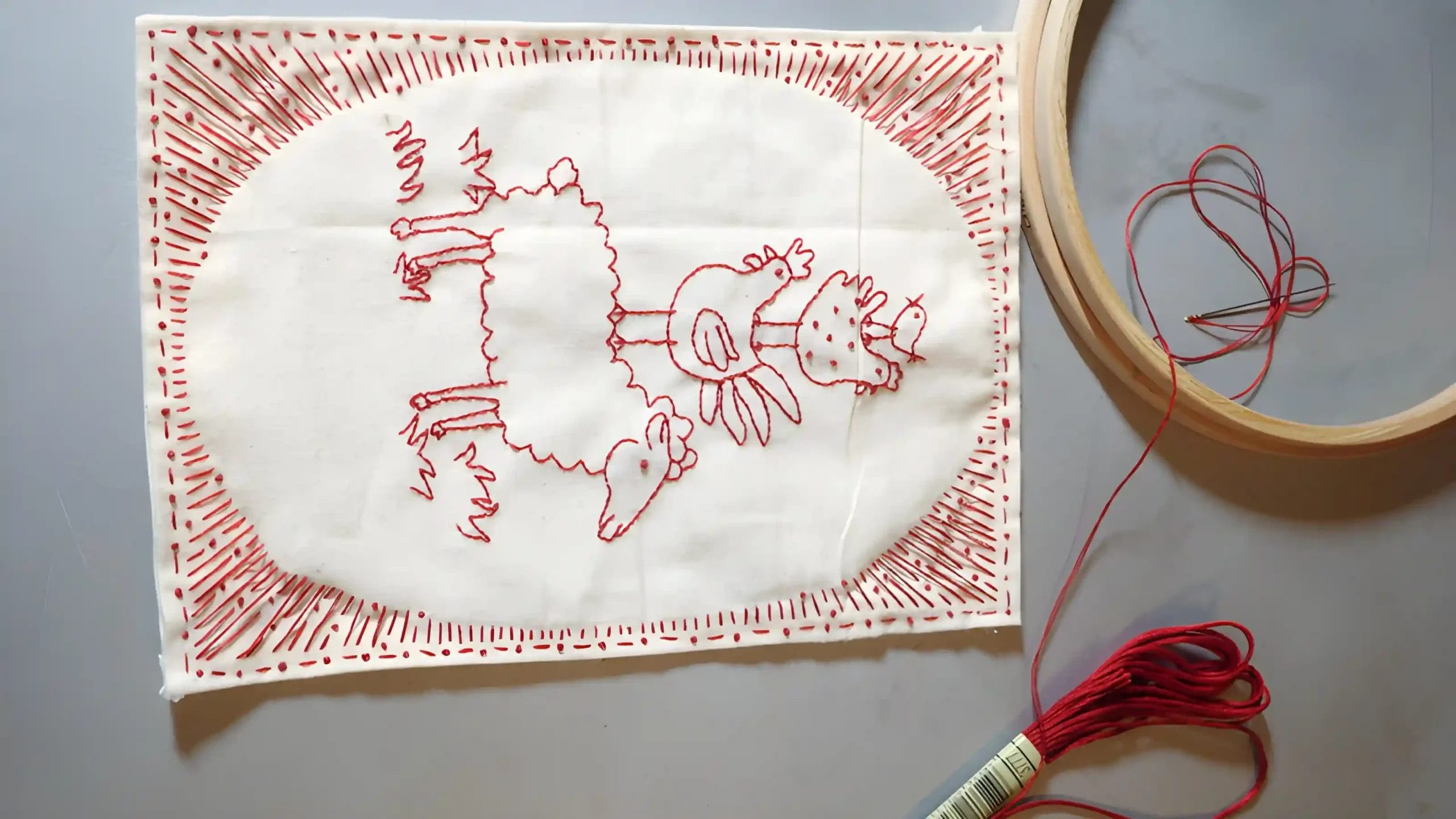 what is redwork embroidery